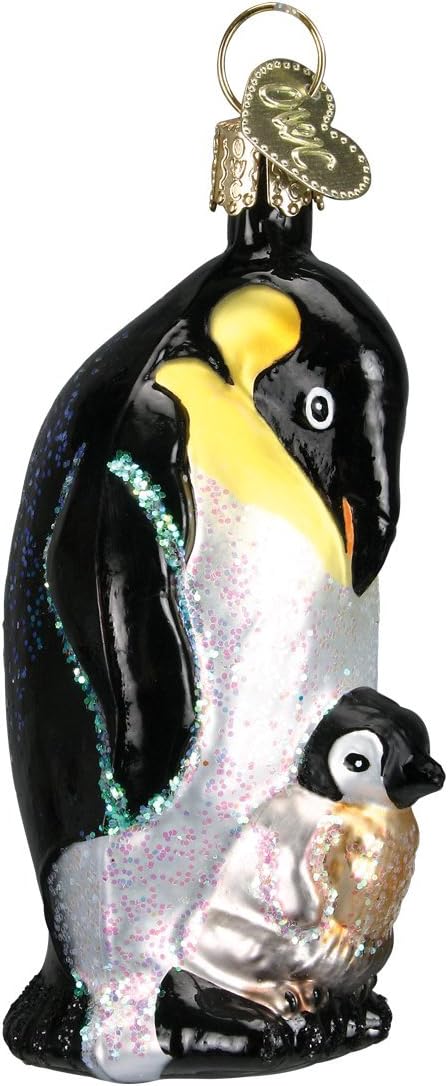 Old World Christmas - Emperor Penguin W/chick Ornament - Multicolored