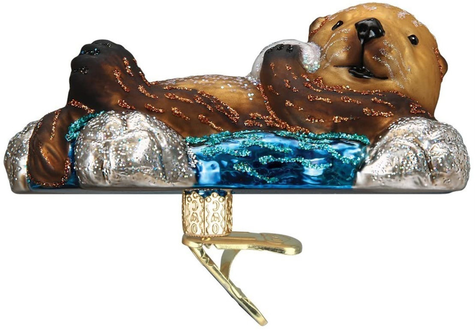 Old World Christmas - Floating Sea Otter Ornament - Multicolored