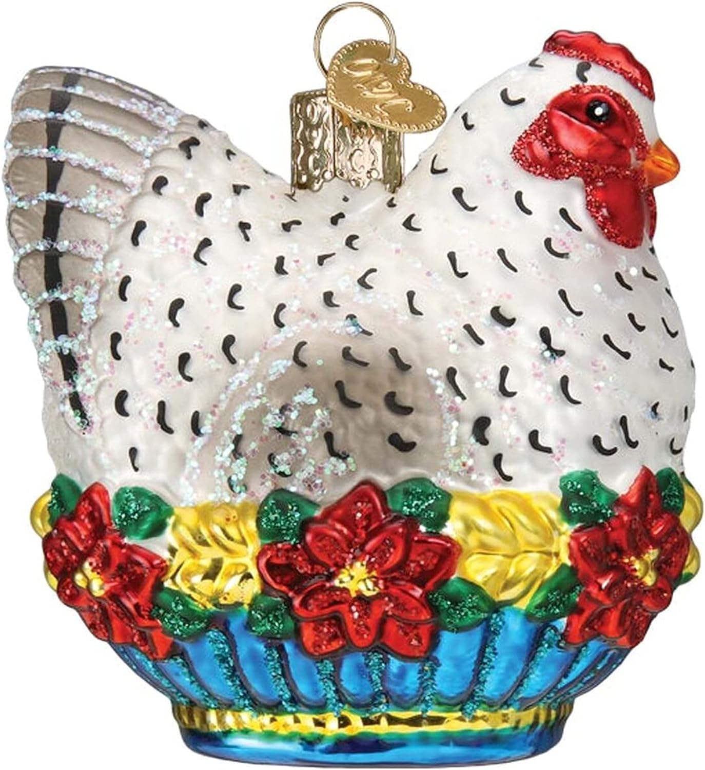 Old World Christmas - French Hen Ornament - Multicolored