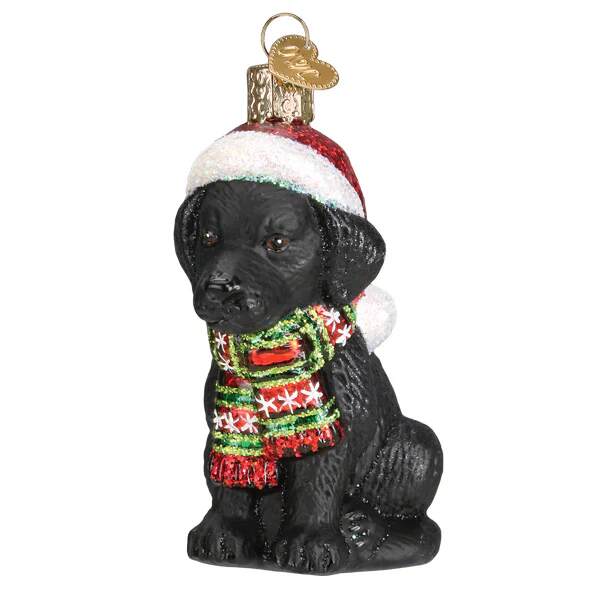 Old World Christmas - Holiday Black Labrador Puppy Ornament - Multicolored
