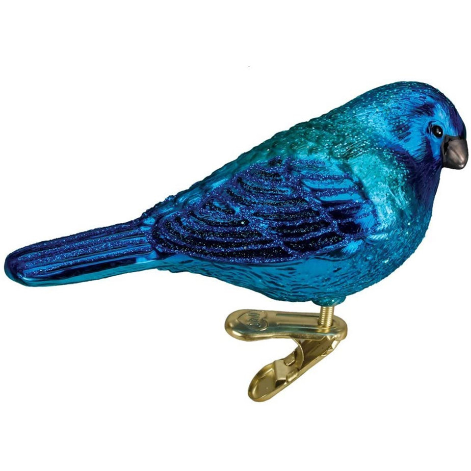 Old World Christmas - Indigo Bunting Ornament - Multicolored