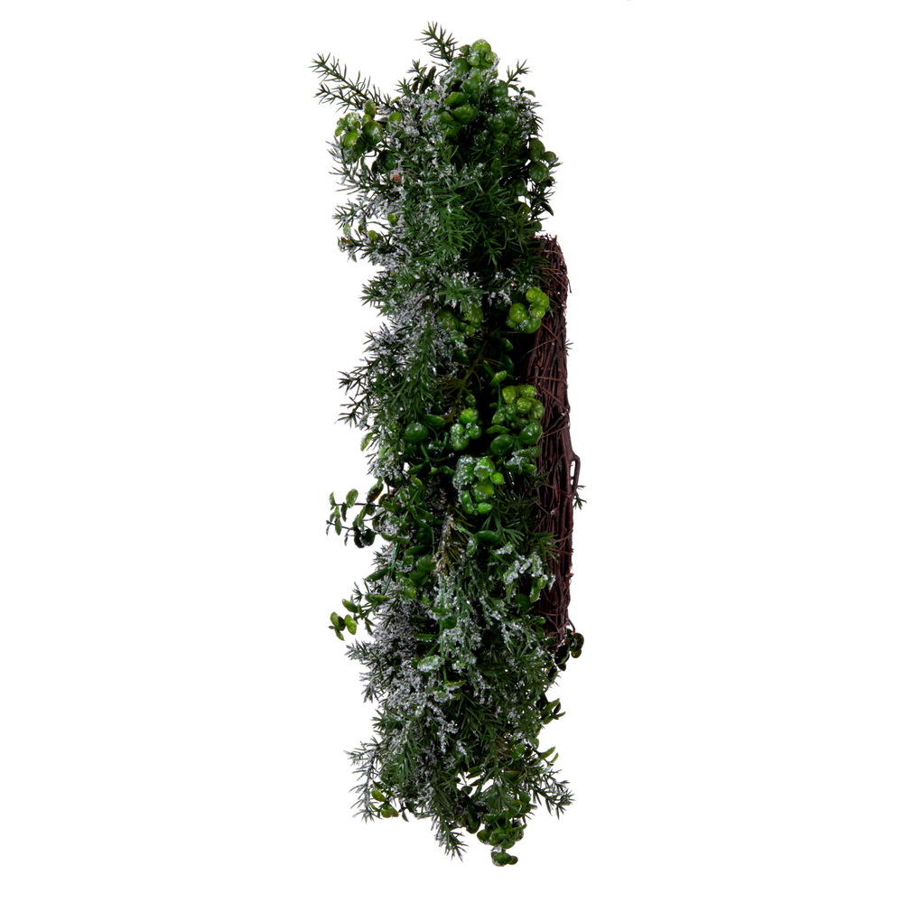 Vickerman - Artificial Green Snow Cedar and Eucalyptus Christmas Wreath, Unlit - Image 3