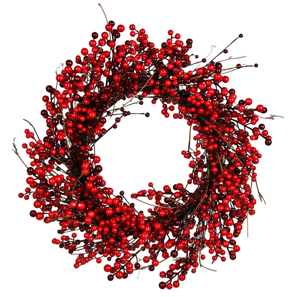Vickerman - Artificial Red Berry Wreath. This wreath is indoor and outdoor safe