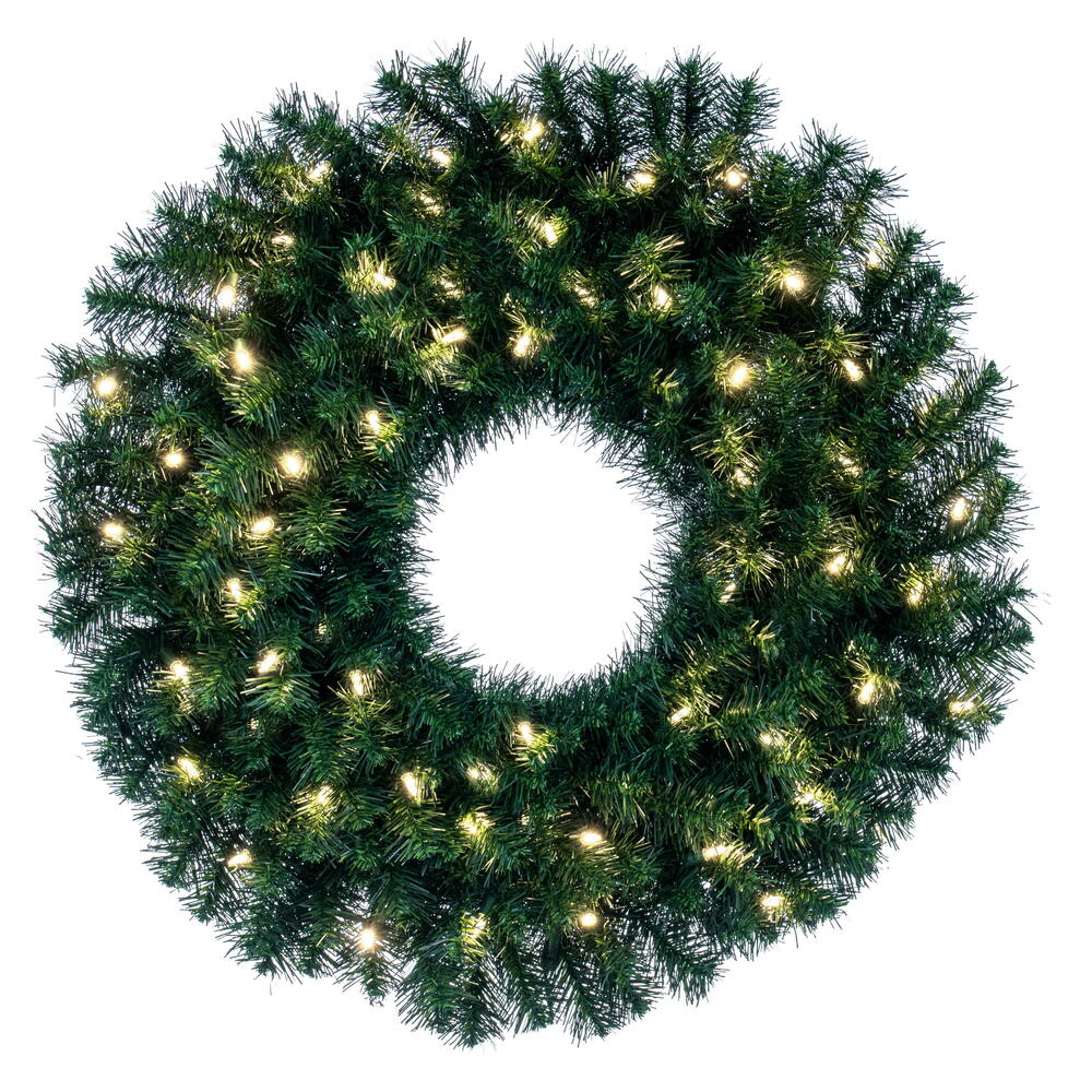 Vickerman - Douglas Fir Artificial Christmas Wreath, Clear Dura-lit Incandescent Mini Lights - Image 24
