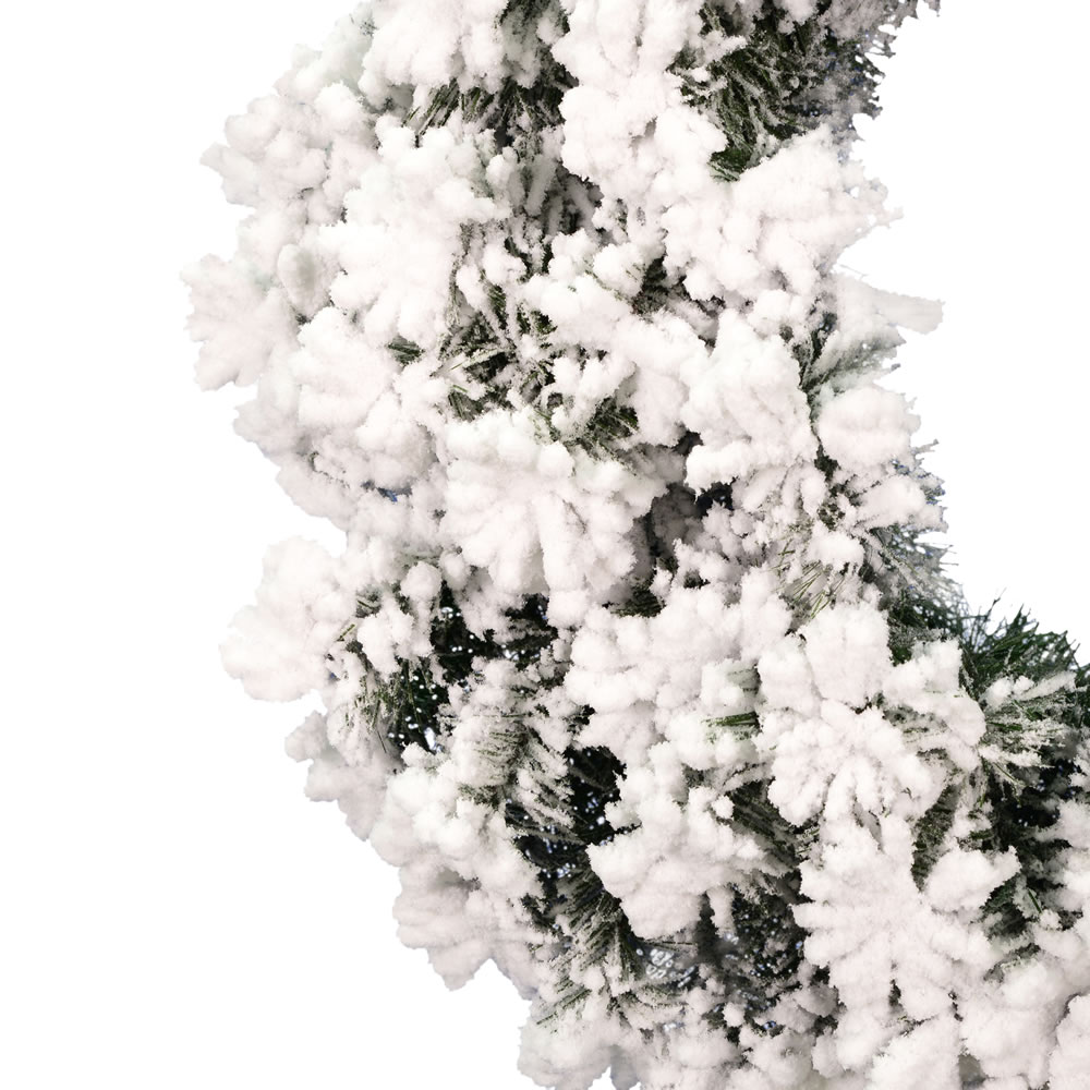 Vickerman - Flocked Alaskan Pine Artificial Christmas Wreath, Unlit - Image 2