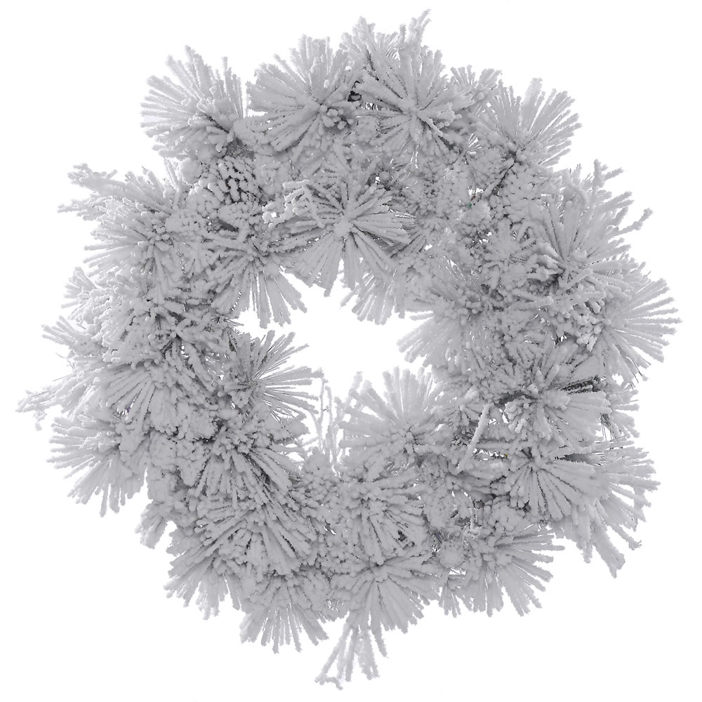 Vickerman - Flocked Alberta Artificial Christmas Wreath, Unlit