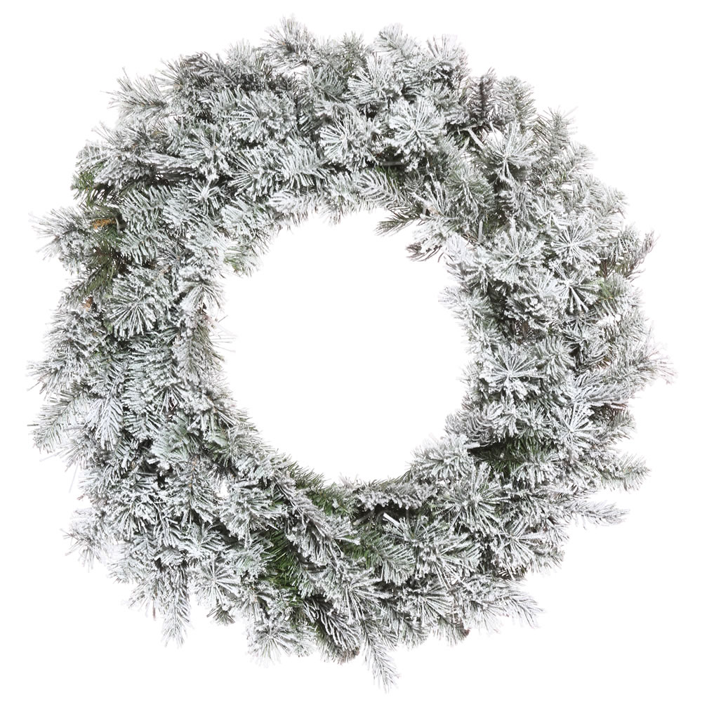 Vickerman - Flocked Kiana Artificial Christmas Wreath, Unlit