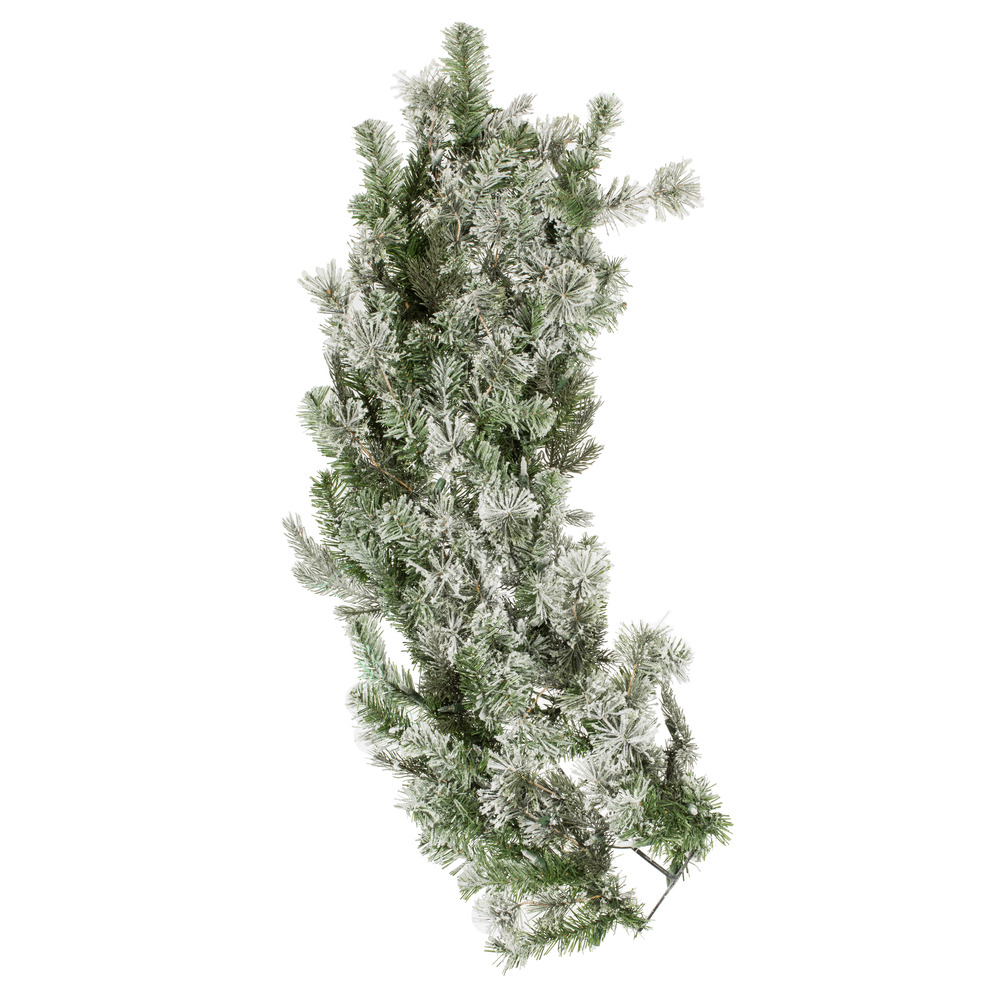 Vickerman - Flocked Kiana Artificial Christmas Wreath, Warm White Dura-Lit® LED Mini Lights - Green, 60 Inches - Image 5