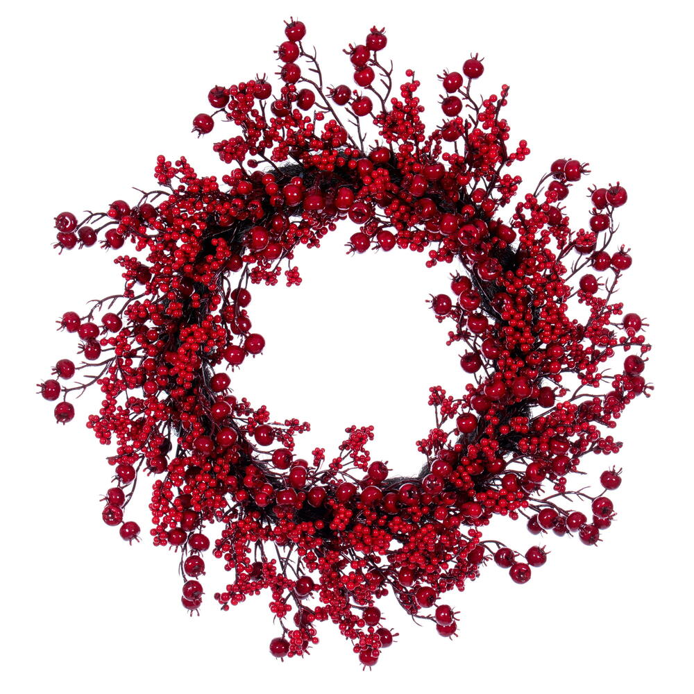 Vickerman - Mixed Red & Dark Red Cluster Berry Wreath