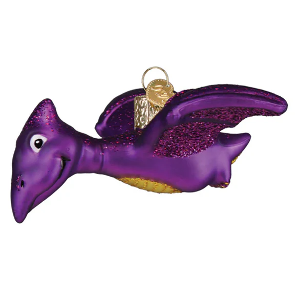 Whimsical Ornaments - A-Roarable Pterodactyl Ornament With Beautiful Vibrant Colors, Makes a perfect gift - Purple