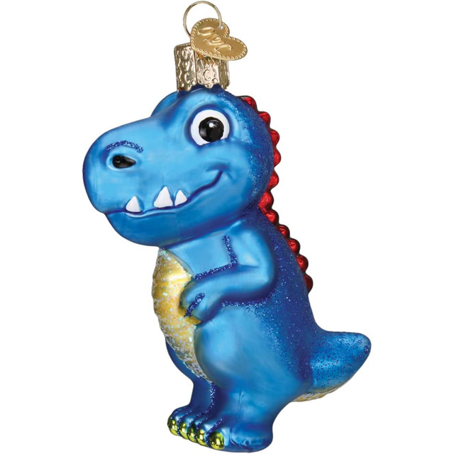 Whimsical Ornaments - A-Roarable Tyrannosaurus Ornament With Beautiful Vibrant Colors, Makes a perfect gift for kids- Blue