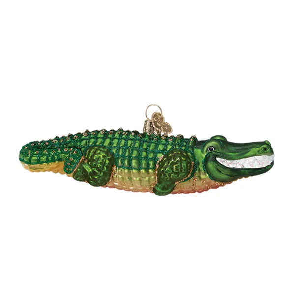 Whimsical Ornaments - Alligator Ornament With Beautiful Vibrant Colors, Makes a perfect gift for kids- Green