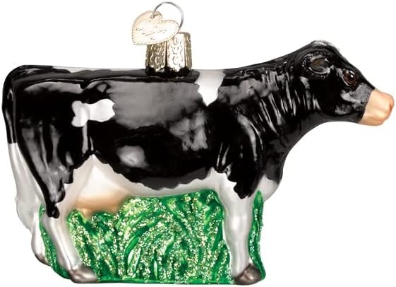 Whimsical Ornaments - Black Dairy Cow Ornament With Beautiful Vibrant Colors, Makes a perfect gift - Multicolored