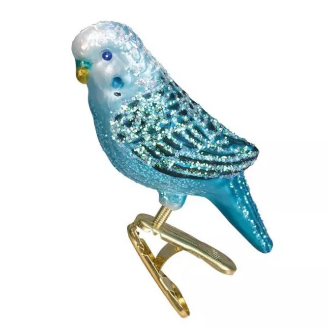 Whimsical Ornaments - Blue Miniature Parakeet Ornament With Beautiful Vibrant Colors, Makes a perfect gift - Multicolored
