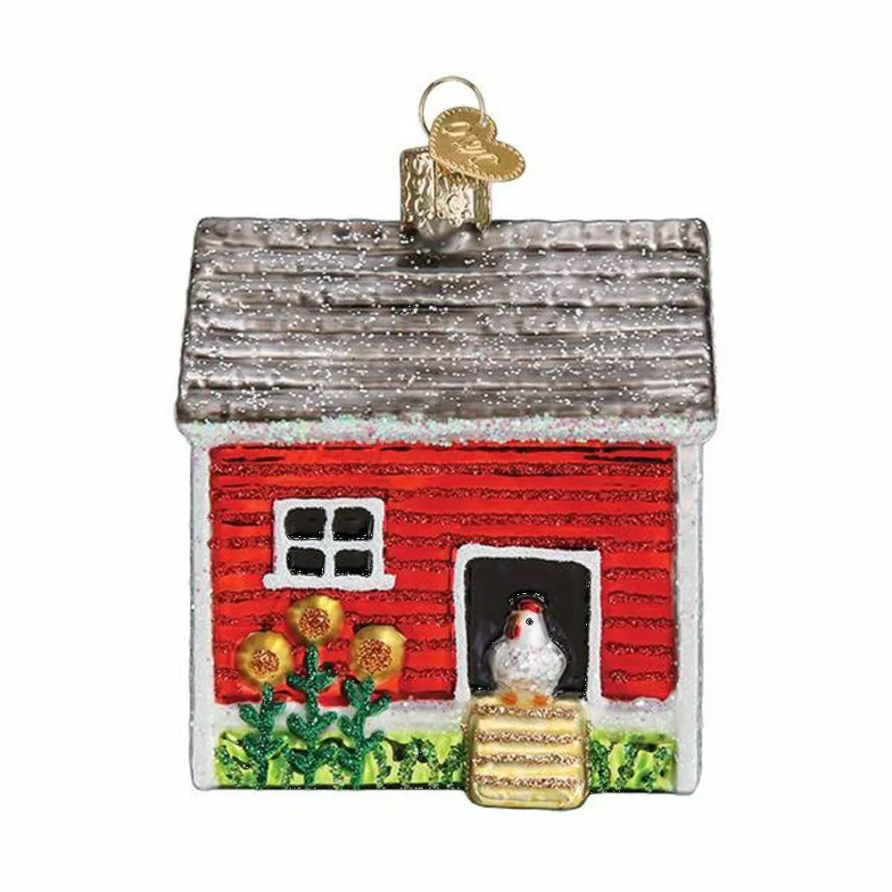 Whimsical Ornaments - Chicken Coop Ornament With Beautiful Vibrant Colors, Makes a perfect gift - Multicolored