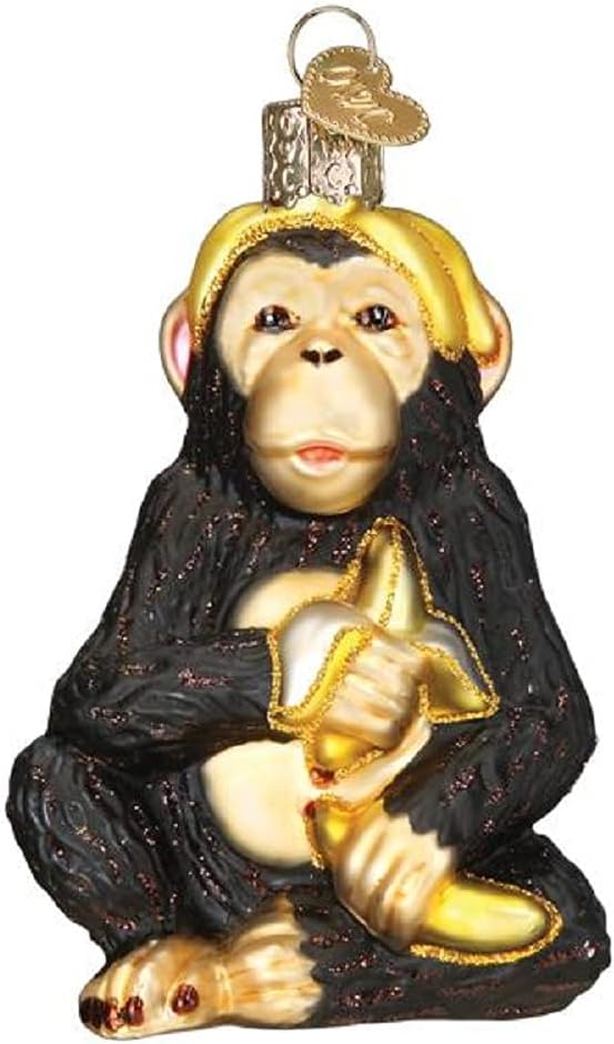 Whimsical Ornaments - Chimpanzee Ornament With Beautiful Vibrant Colors, Makes a perfect gift - Multicolored