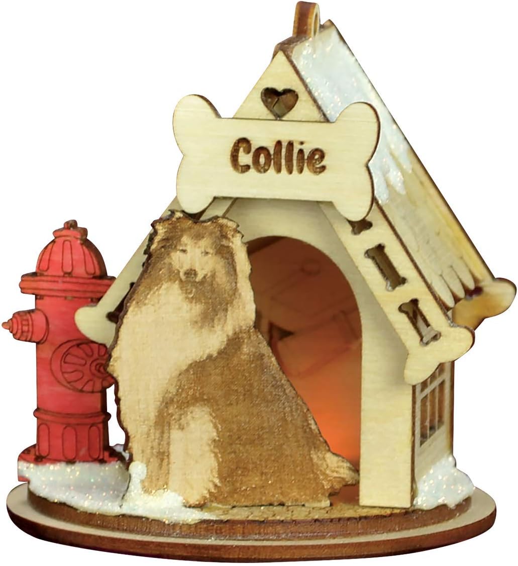 Whimsical Ornaments - Collie-K9116 Ornament With Beautiful Vibrant Colors, Makes a perfect gift - Multicolored
