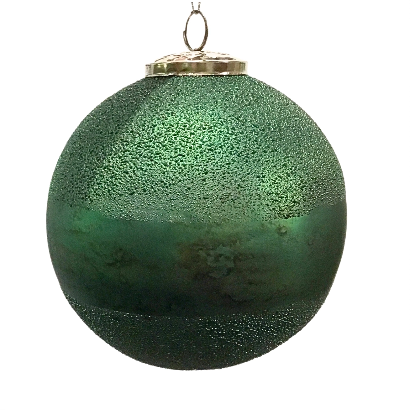 Matte Green Textured Glass Ball - 8''