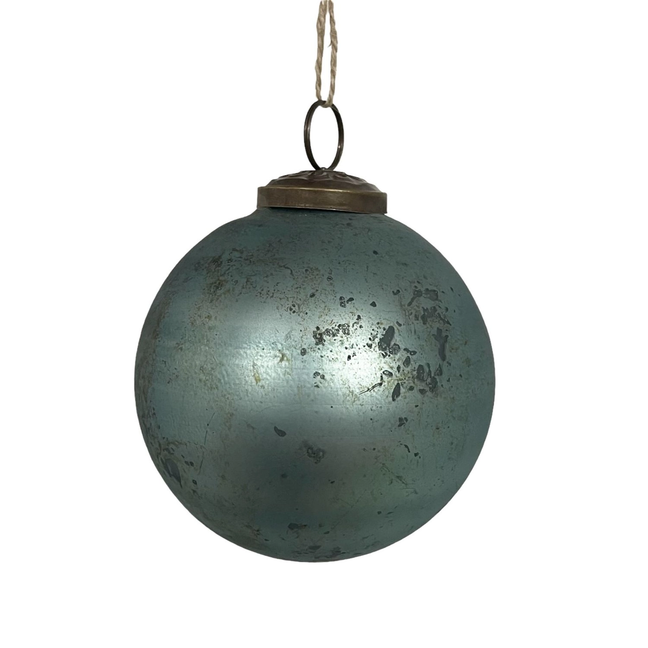 Mercury Glass Matte Finish Ball Ornament -6'' Light Teal