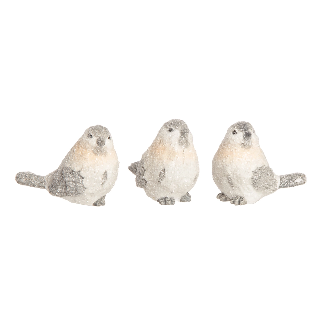 Christmas Resin Sparkling Christmas Bird Set of 3