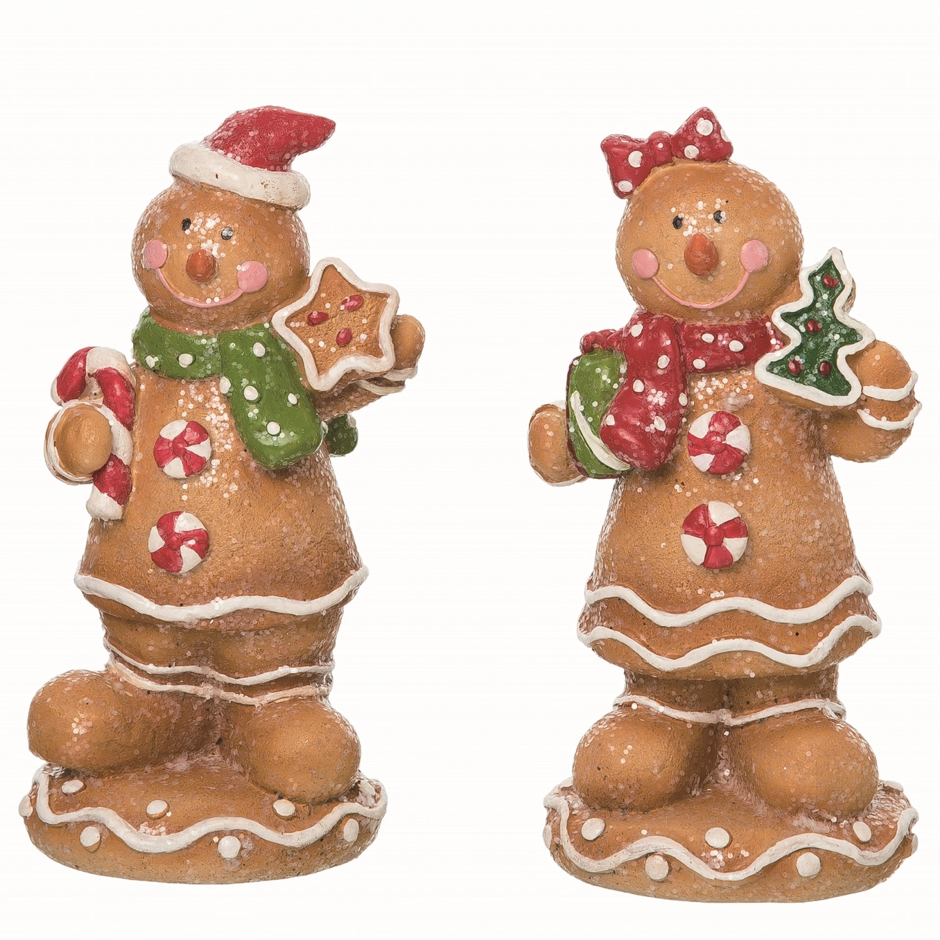 Christmas Small Resin Standing Gingerbread Decor Set of 2