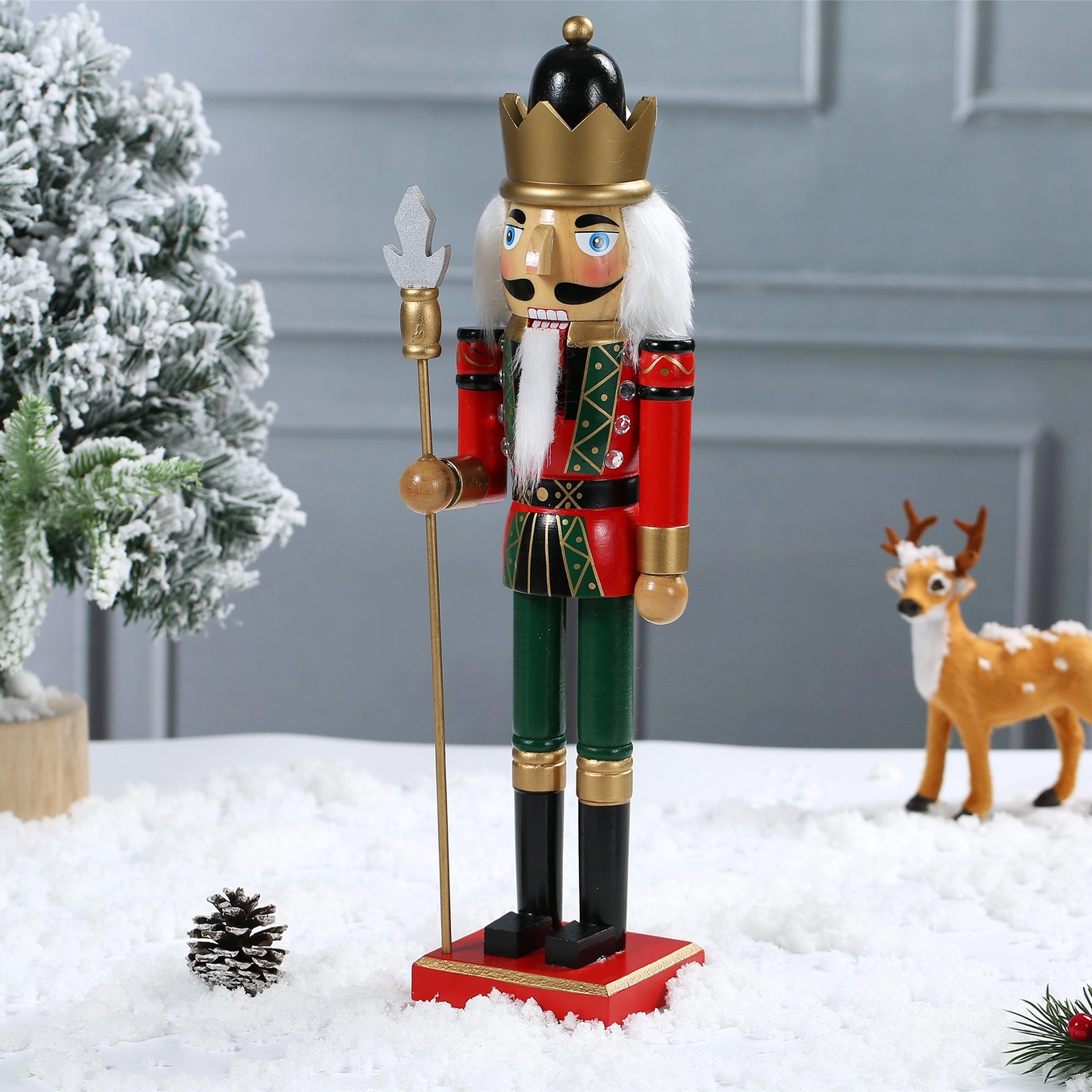 SINT 15 Inch Traditional Wooden Nutcracker For Christmas Decorations - Image 8