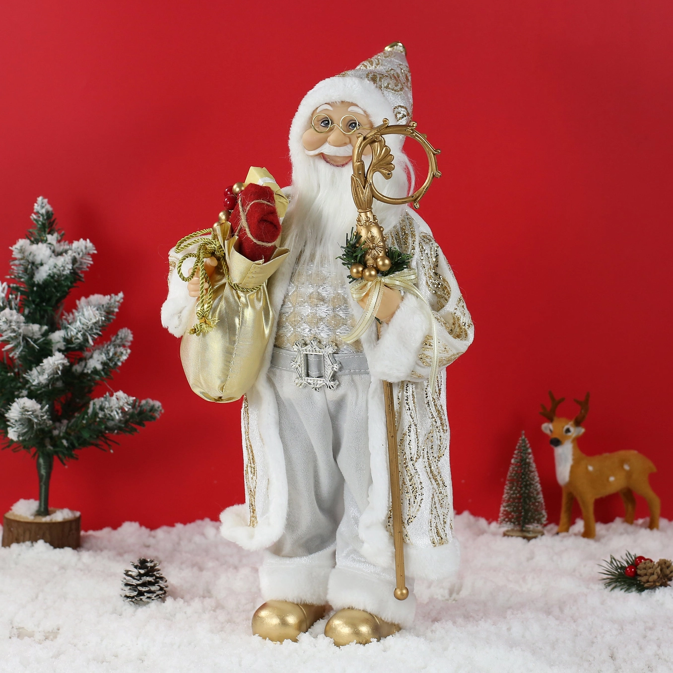 SINT 18 Inch Christmas Standing Santa Claus Doll Statue Figurine Ornament - Image 5