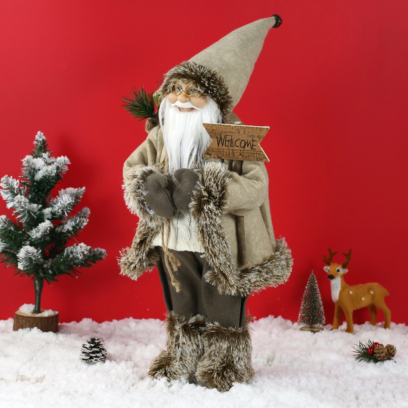 SINT 18 Inch Christmas Standing Santa Claus Doll Statue Figurine Ornament - Image 8