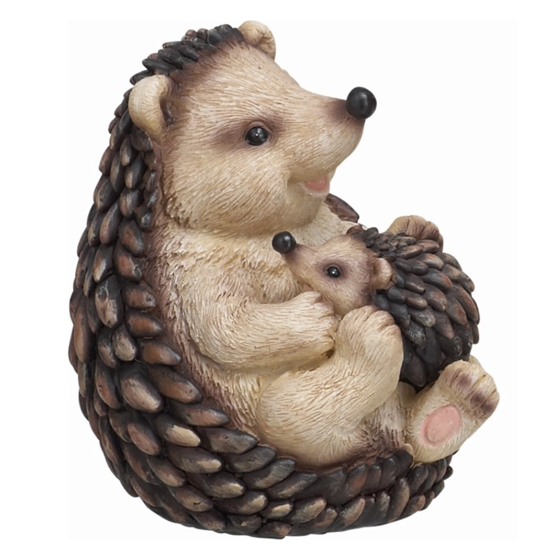 Sale Resin 6 in. Brown Spring Hedgehog Family Figurine