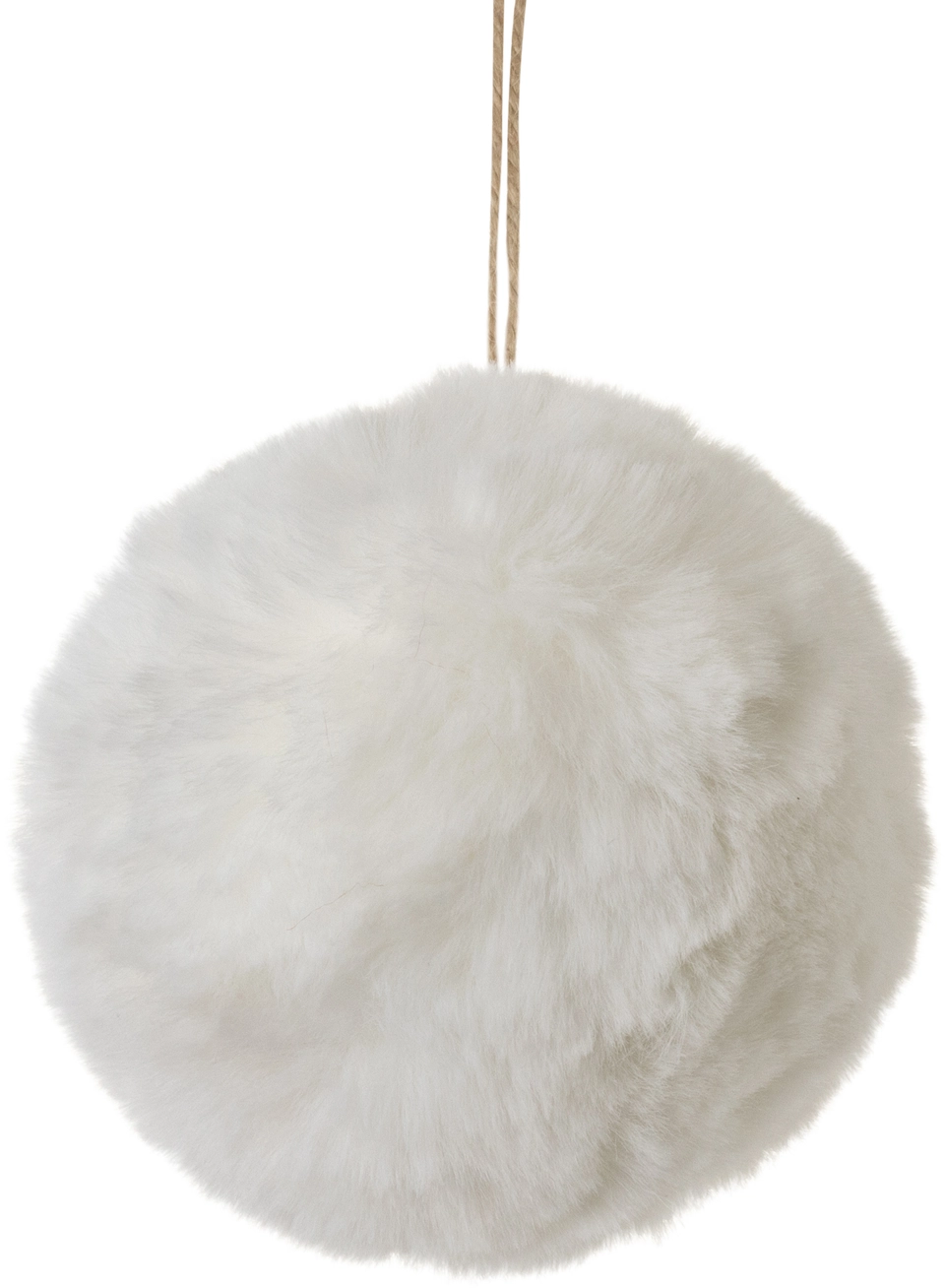 White Plush Ball Ornament