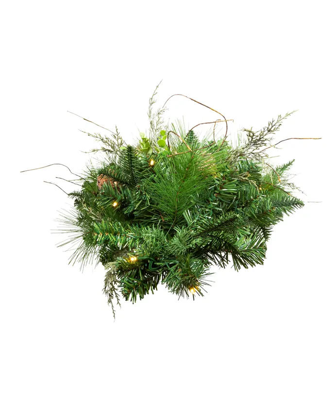 Kurt S. Adler - 26" Battery Operated Pre-Lit Warm White LED Pinecone Wall Tree - Image 5