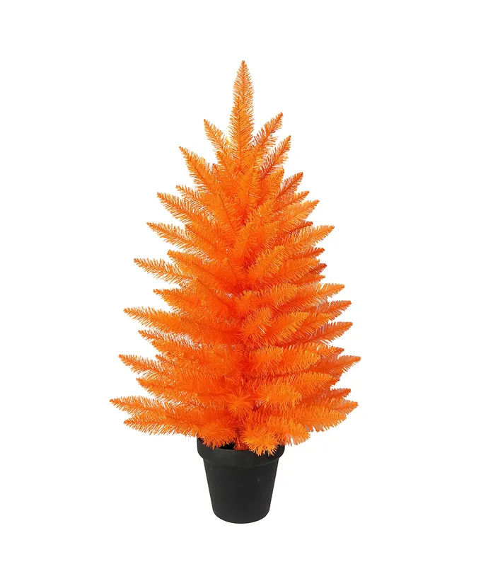 Kurt S. Adler - 3' Un-Lit Halloween Orange Potted Tree
