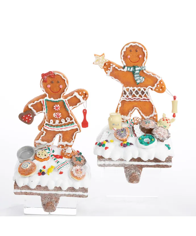 Kurt S. Adler - Gingerbread Stocking Hangers, 2 Assorted