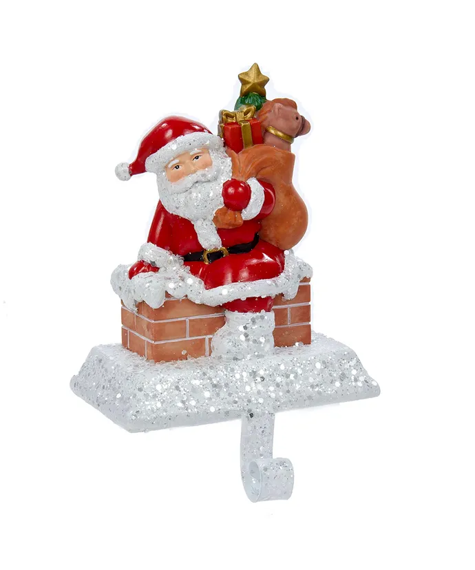 Kurt S. Adler - Santa With Gift Box Stocking Hanger