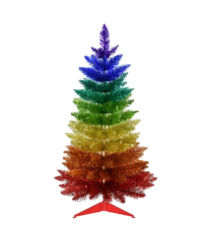 Kurt S. Adler - Un-Lit Rainbow Foil Tree