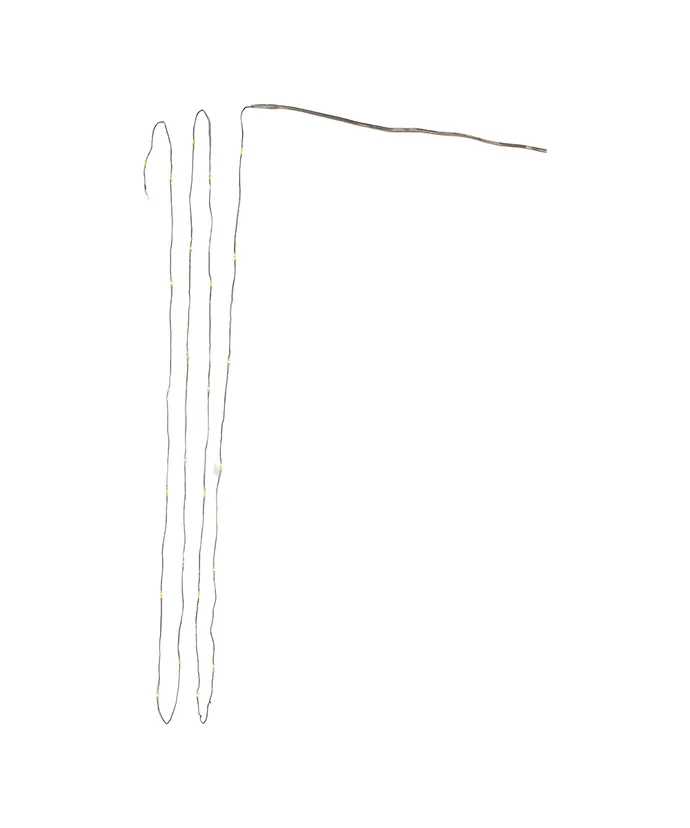 Kurt S. Adler - 10' Battery Operated 25-Light Warm White Fairy LED Green Wire Light Set - Image 4