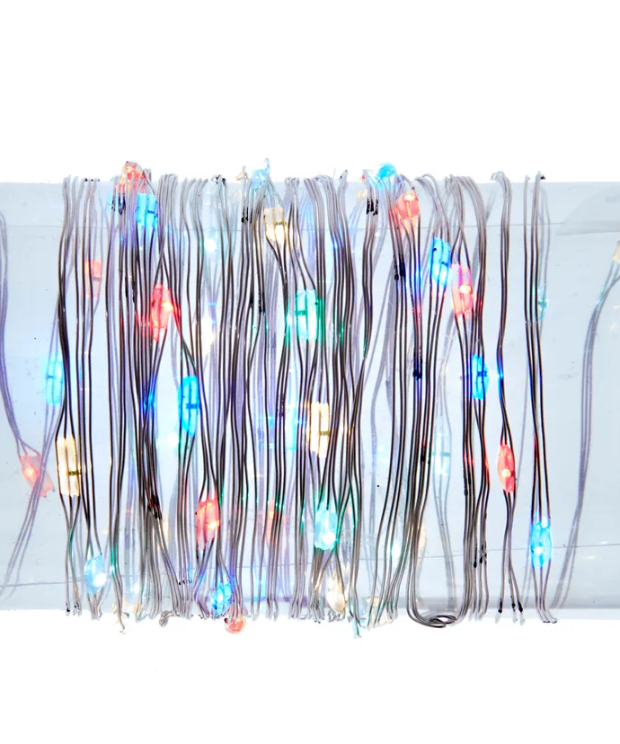 Kurt S. Adler - 16.4' Battery Operated 50-Light Multicolor Fairy LED Multifunction Silver Wire Light Set - Image 5