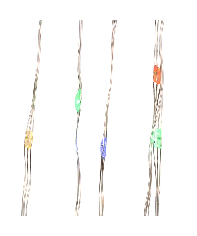Kurt S. Adler - 16.4' Battery Operated 50-Light Multicolor Fairy LED Multifunction Silver Wire Light Set