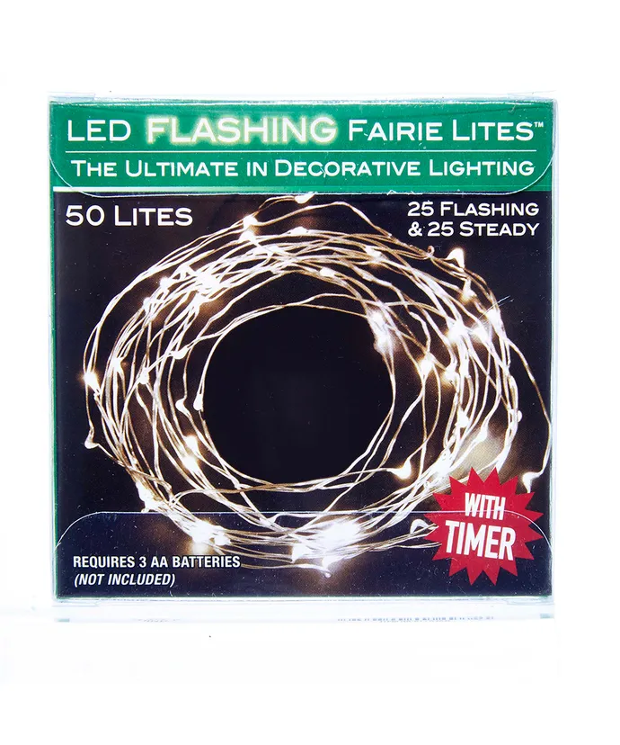 Kurt S. Adler - 17' 50-Light Battery-Operated Cool White LED Fairy Twinkle Light Set - Image 4