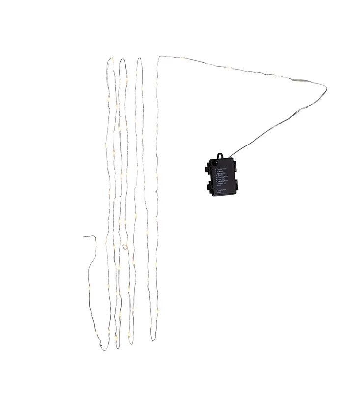Kurt S. Adler - 17.3' Battery-Operated 50-Light Warm White Superbright LED Silver Wire Multifunction Light Set - Image 4