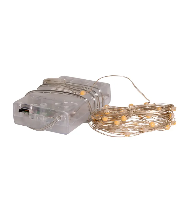 Kurt S. Adler - 18.3' Battery-Operated 50-Light Classic White Superbright LED Light Set - Image 2