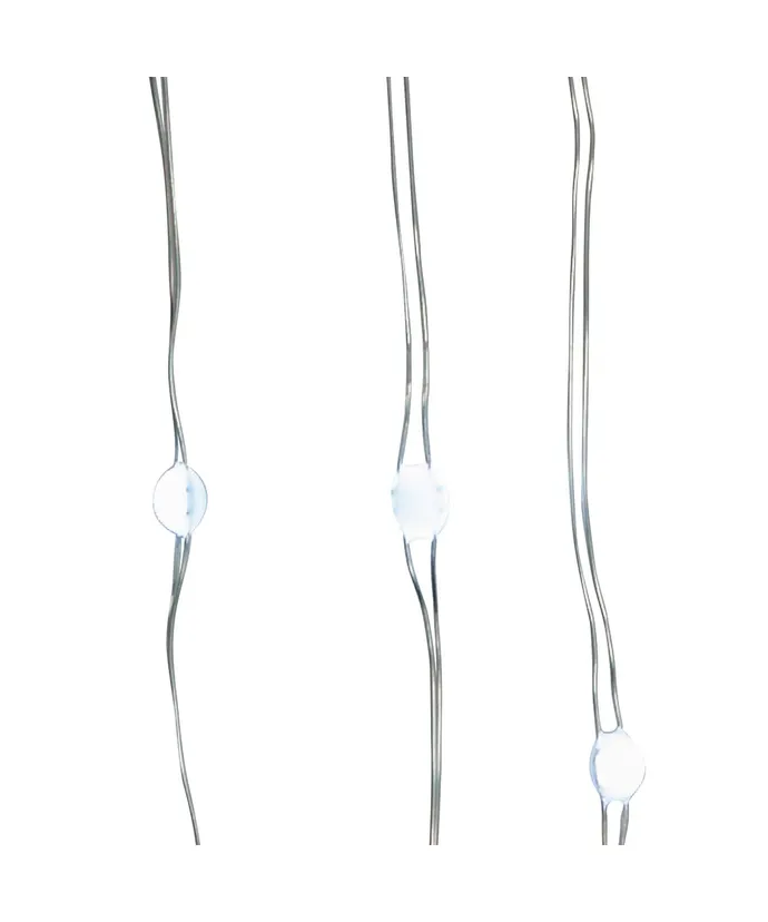 Kurt S. Adler - 18.3' Battery Operated 50-Light Cool White Superbright LED Silver Wire Light Set