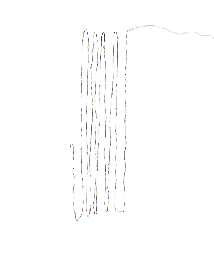 Kurt S. Adler - 18.3' Battery Operated 50-Light Multicolor Superbright LED Green Wire Light Set - Image 2
