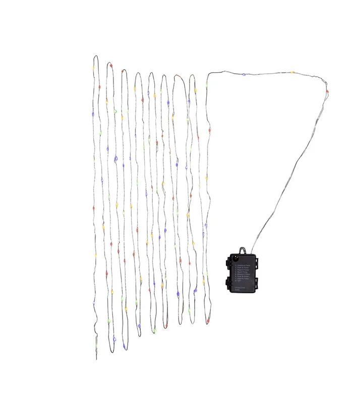 Kurt S. Adler - 34' Battery Operated 100-Light Dual Color (Warm White & Multicolor) LED Silver Wire Multifunction Light Set - Image 2