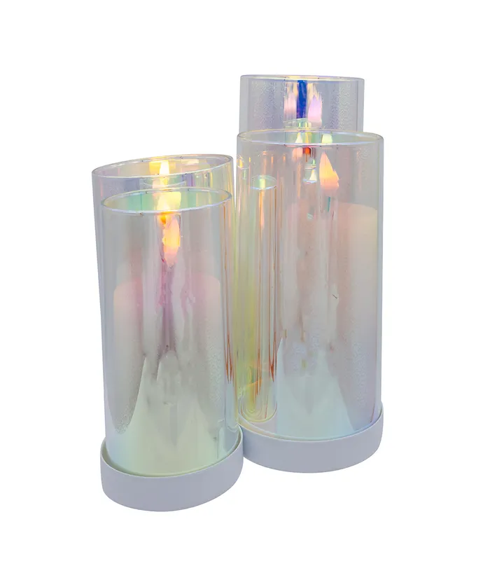 Kurt S. Adler - 4.5"-6.9" LED Flicker Flame Iridescent Glass Candles, 5-Piece Set - Image 7