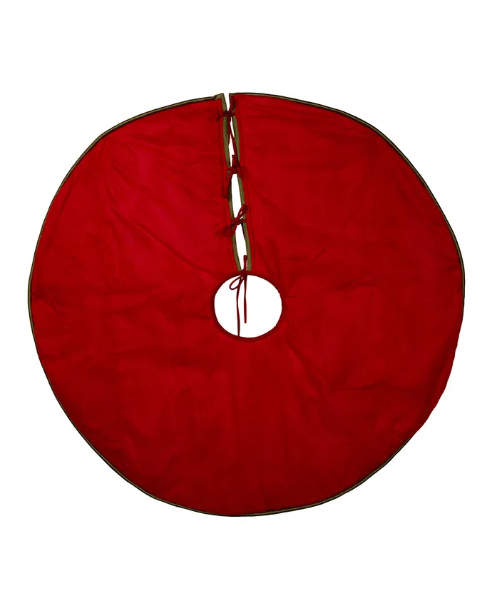 Kurt S. Adler - 48" Dupion Plaid With Velvet Tree Skirt - Image 2