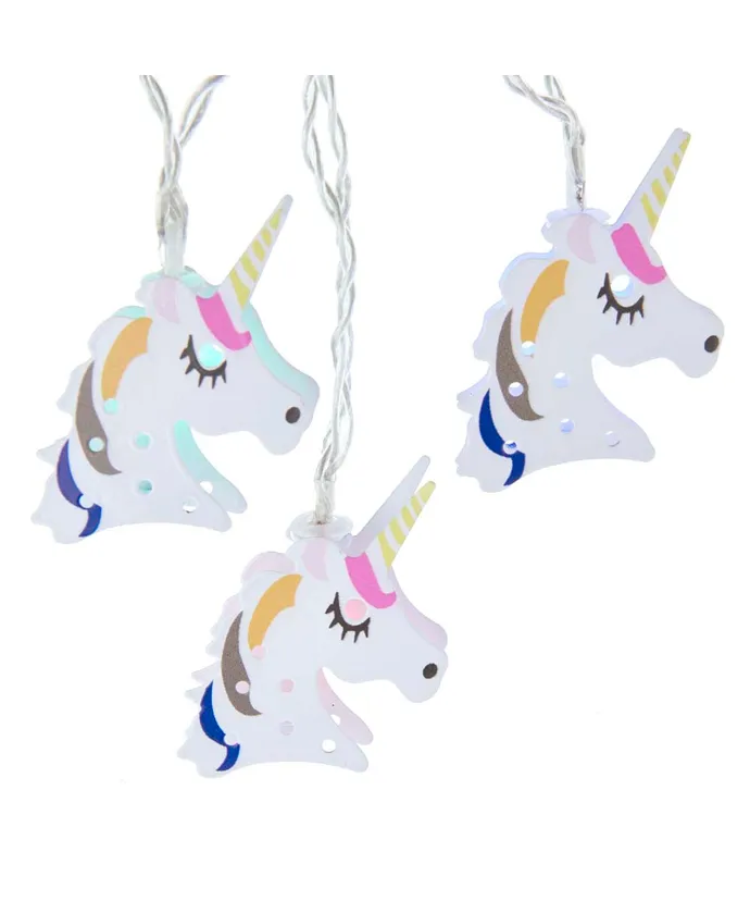 Kurt S. Adler - 5.5'' USB & Battery-Operated 10-Light Multicolored LED Unicorn Light Set
