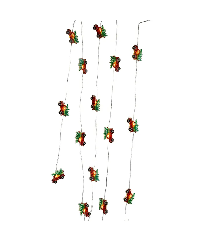 Kurt S. Adler - 7' Battery Operated 15-Light Warm White Fairy LED Santa, Snowman & Truck Light Sets, 3 Assorted - Image 4