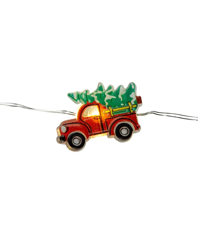 Kurt S. Adler - 7' Battery Operated 15-Light Warm White Fairy LED Santa, Snowman & Truck Light Sets, 3 Assorted - Image 3