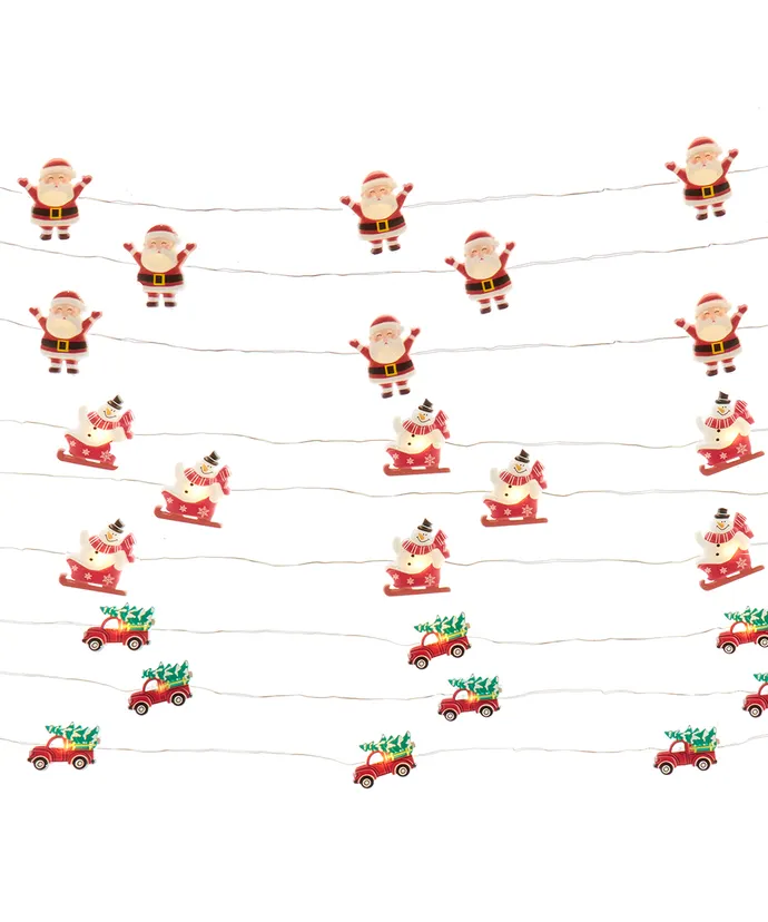 Kurt S. Adler - 7' Battery Operated 15-Light Warm White Fairy LED Santa, Snowman & Truck Light Sets, 3 Assorted - Image 10